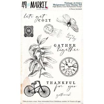 49 And Market Vintage Artistry Clear Stamps - Wedgewood